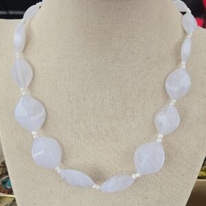 Elegant White Beaded Necklace